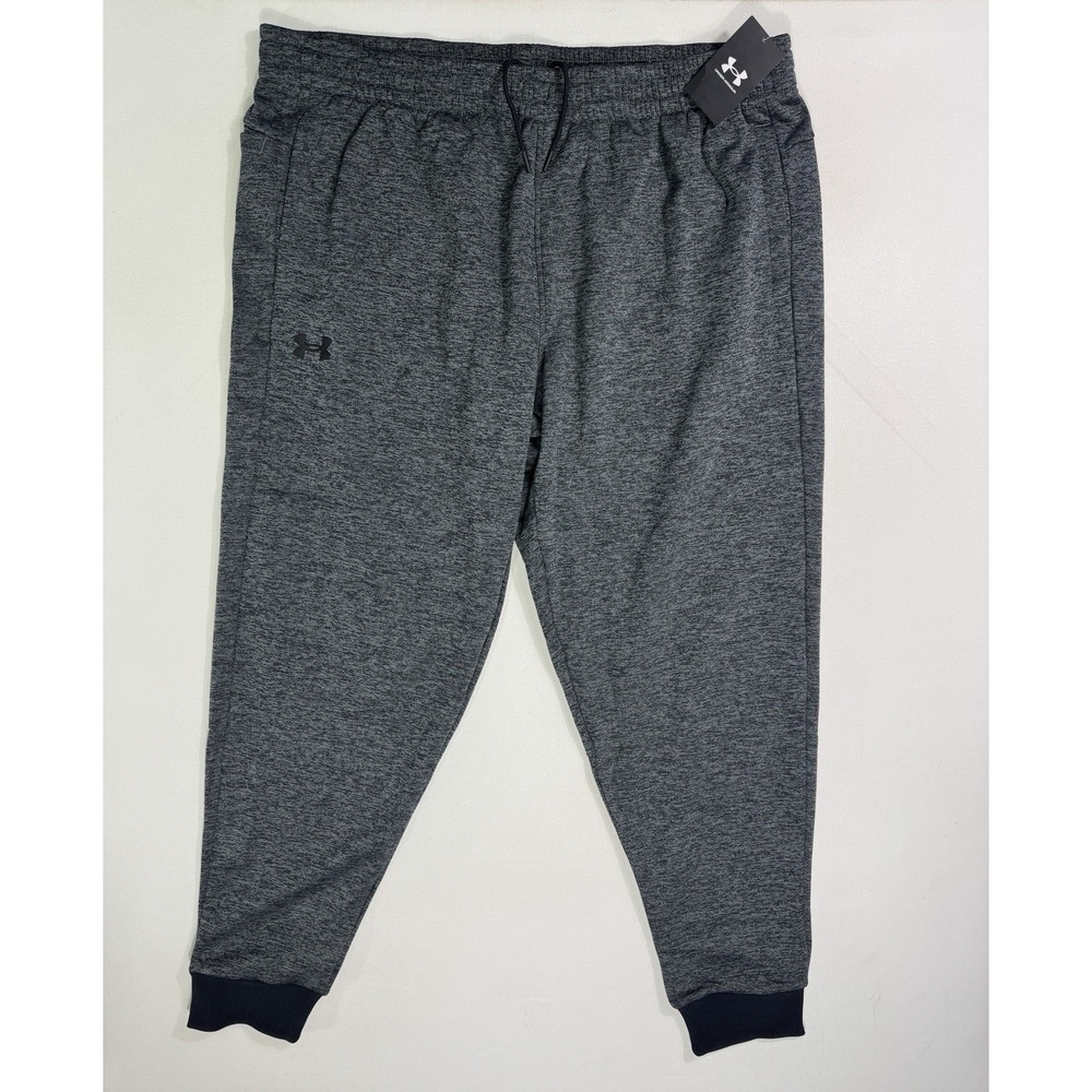 Under Armour Men 3XLT Tall Fleece Joggers Grey Black NWT Active Gym Workout